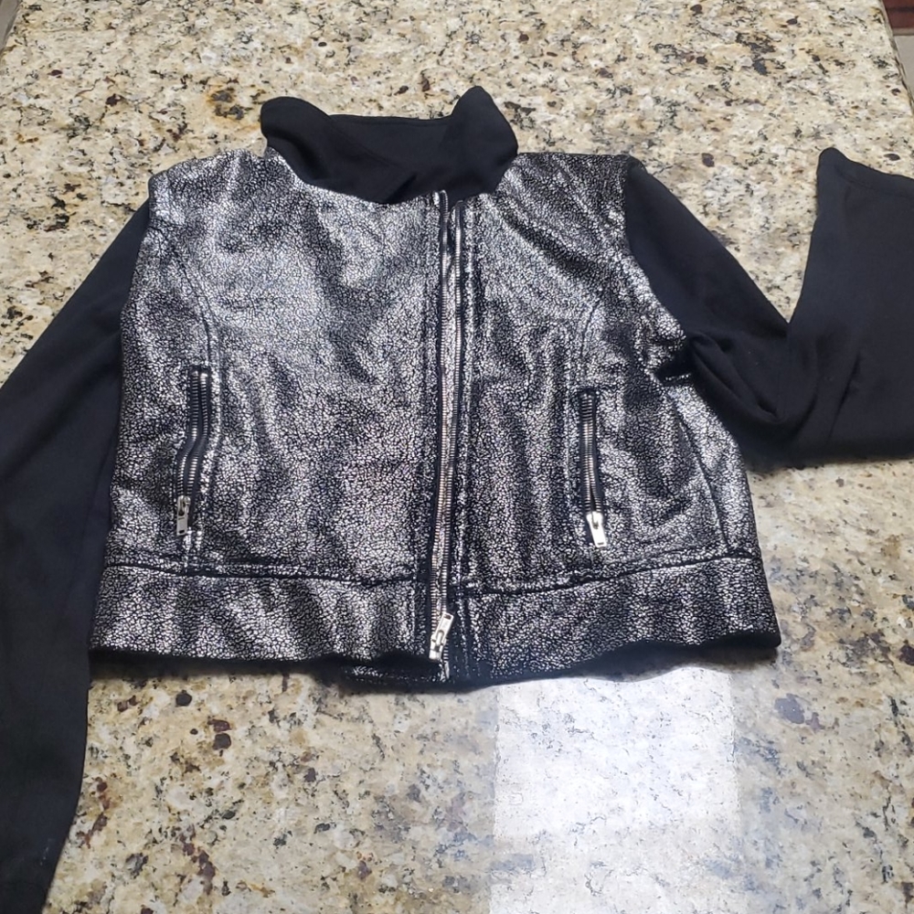 Black and silver side of fries girls jacket